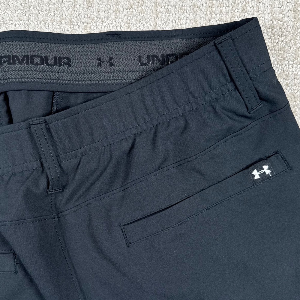 Under Armour Mens 34 Black 9" Match Play Drive Performance Stretch Golf Shorts